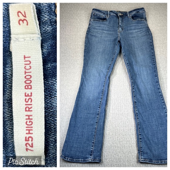 Levi's 725 High Rise Bootcut Jeans Size 33X32(32X32)Medium Wash Denim Women's - Picture 1 of 14